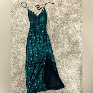 Sequin turquoise dress